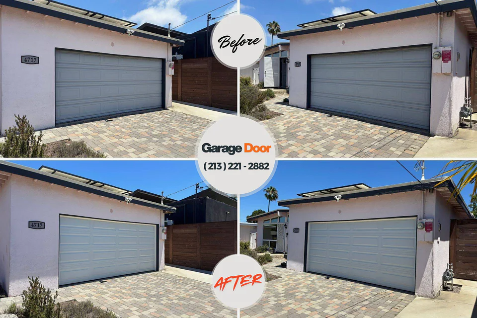 Before and after: garage door repair Thorofare, NJ